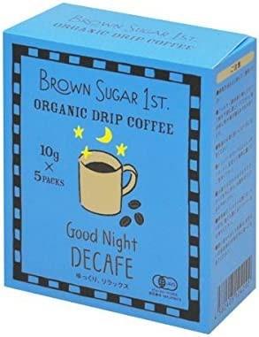 オーガニック カフェインレスコーヒー グッドナイトブレンド ドリップ (有機 化学調味料無添加 砂糖不使用 100%天然 ブラウンシュガーフ