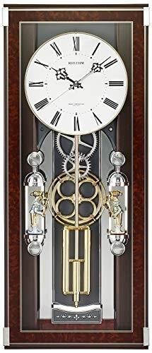リズムRHYTHM 掛け時計 電波時計 からくり時計 メロディ付き ソフィアレープリモ ブラウン 55.1x23.4x9.4cm 4MN535SR23