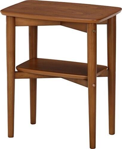 不二貿易 サイド テーブル スクエア 木製 幅45x奥行き30cm ミディアム ブラウン 96476