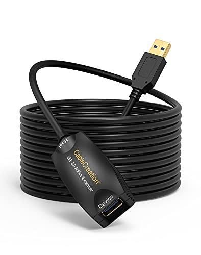 ブラック/usb3.0 USB 3.0延長ケーブル，CableCreation USB 3.0拡張ケーブル【NXPチップセット内蔵】 USB 3.0エクステンダー 5Gbps高速デ