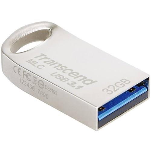 32GB_MLC(通常パッケージ)_シルバー トランセンドジャパン トランセンド USBメモリ 32GB【MLC採用】USB 3.1 キャップレス コンパクトタイ