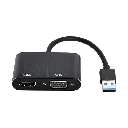 Cablecc USB 3.0 2.0 - HDMI VGA HDTVアダプターケーブル 外付けグラフィックスカード Windowsノートパソコン用