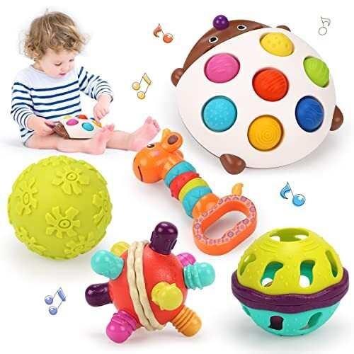 Qizebaby 赤ちゃんのおもちゃ ベビーボール 赤ちゃん用感覚おもちゃ 指先で遊べるおもちゃ 新生児用プレイセット 知育玩具 色彩感覚 6ヶ