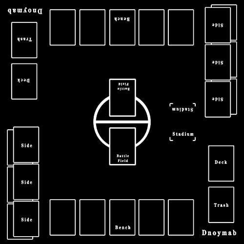 Dnoymab フルサイズ プレイマット カードゲーム ラバー プレイマット 2人用 滑り止め 収納バッグ き 60×60cm 黒