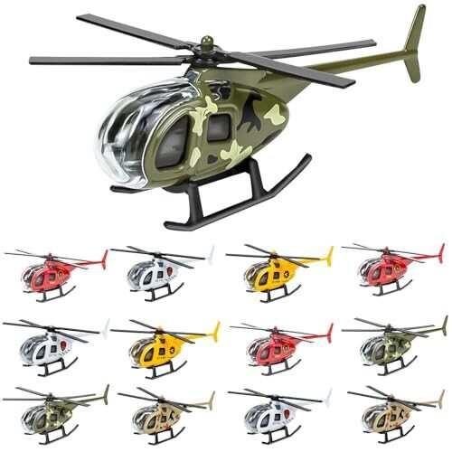 飛行機 おもちゃ ヘリコプター セット ひこうき おもちゃ プルバック 12個 飛行機モデル スライドダイキャスト ミニ飛行機 戦闘機 子供向