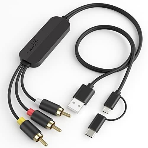 USB C to RCA 変換ケーブル3RCAAV 変換ケーブルカーナビ交換ケーブル マイクロ Type-c to AV コンポジット USB-C入力をコンポジット出力