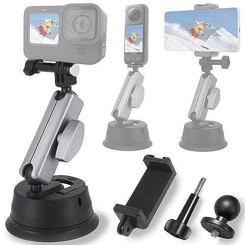 FiTSTILL車載ホルダー 吸盤マウントiPhoneとAndroid、Go Pro MaxMiniHero12 11 10 9 8 7 6 5 DJI OSMO ActionINSTA ONE RS、R、ONE X