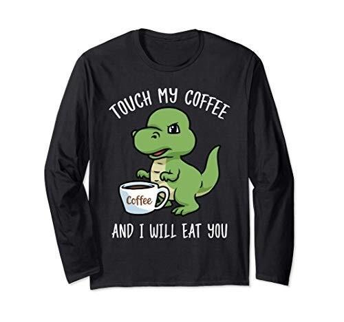 コーヒー好き ギフト 男性 恐竜 コーヒーギフト 女性 コーヒー 長袖Tシャツ