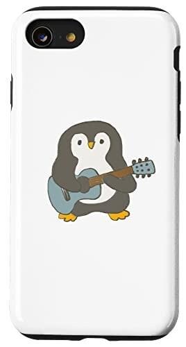 iPhone SE 2020 7 8 ペンギンの演奏 ギター ウクレレ ミュージシャン スマホケース