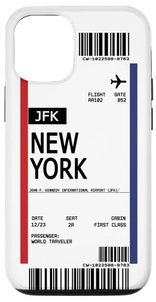 iPhone 14 搭乗券 ニューヨーク ファーストクラス 飛行機チケット JFK スマホケース