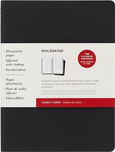 XL Moleskine Subject Cahier Journal， XL， BlackKraft Brown 7.5 x 9.75
