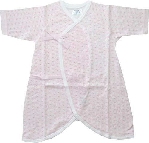 エンゼル 麻の葉柄 プリントコンビ肌着 新生児肌着 日本製 50〜70ｃｍ 綿100％ 通年素材 ピンク