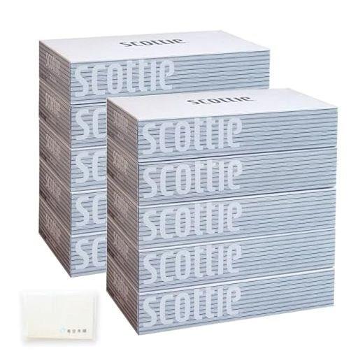 スコッティ ティッシュ 400枚200組 * 5箱パック * 2セット ホワイト パッケージ ボックス ティシュー SCOTTIE シンプル ストライプ