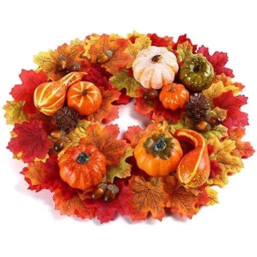 KESOTE ハロウィン かぼちゃ 飾り 120PCS 置物 秋 装飾 飾り付け オーナメント フェイク カボチャ 紅葉 パンプキン 赤い果実 松ぼっくり