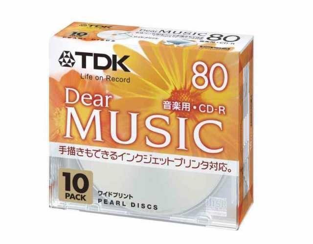 TDK 音楽用CD-R 80分 インクジェットプリンタ対応パールカラー・ワイド印刷仕様 10枚パック CD-RDE80PPX10N