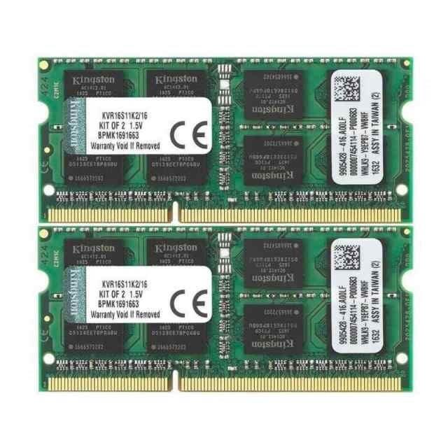 キングストン Kingston ノート PCメモリ DDR3-1600 PC3-12800 8GBx2枚 CL11 1.5V Non-ECC SO-DIMM 204pin KVR16S11K216