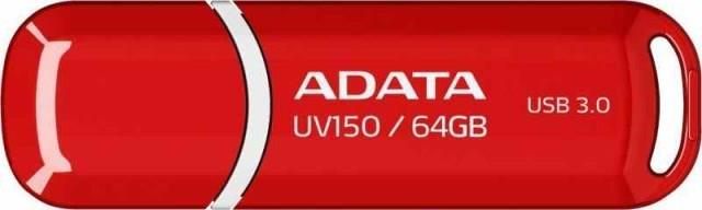 ADATA USBメモリ USB3.2 Gen1 64GB キャップ付 レッド AUV150-64G-RRD