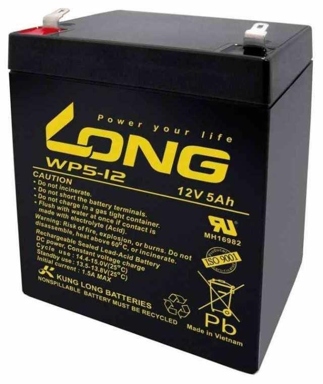ロング KUNG LONG BATTERIES 産業用鉛蓄電池 12V-5Ah NP5-12互換 標準系 WP5-12