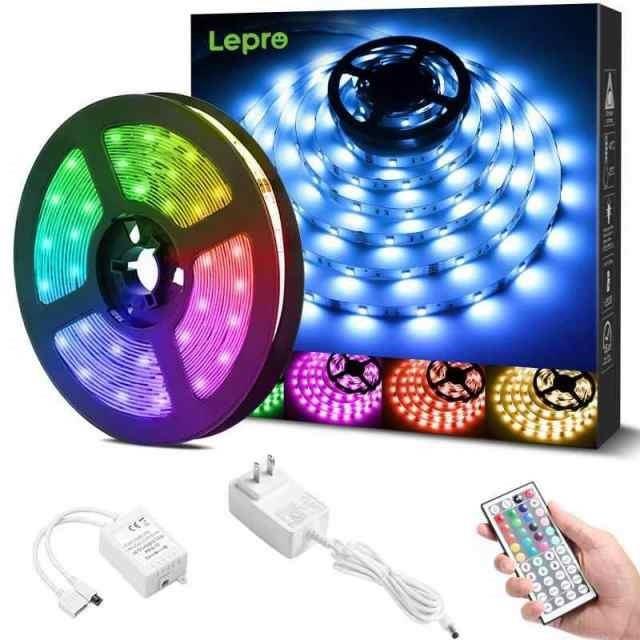 Lepro LEDテープライト 非防水 RGB 高輝度 調光調色 ledテープ 切断可能 明るいライト 間接照明 室内装飾用 テープライト 5メートル