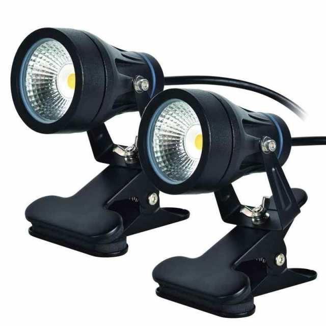 OKALUMI 看板用照明 LEDクリップライト 防水型 コード長3m スイッチなし-白色-2個セット