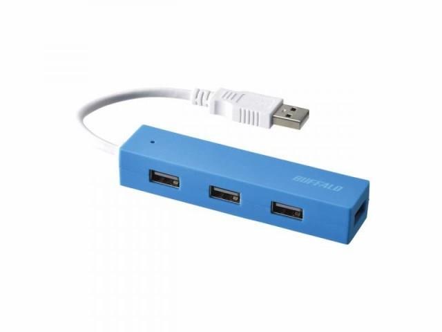 バッファロー BUFFALO USB ハブ USB2.0 バスパワー 4ポート ブルー BSH4U055U2BL Nintendo SwitchMac対応
