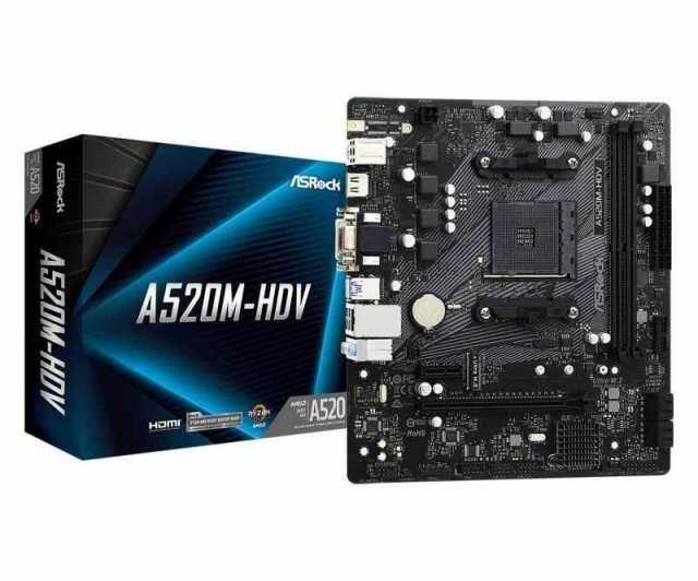 ASRock AMD Ryzen 30004000シリーズSoket AM4対応 A520チップセット搭載 Micro ATX マザーボード 国内品A520M-HDV