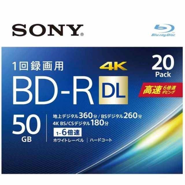 ソニー ディスク BD-R DL 50GB 1枚あたり地デジ約6時間 1回録画用 20枚入り 6倍速ダビング対応 ケース付属 20BNR2VJPS6