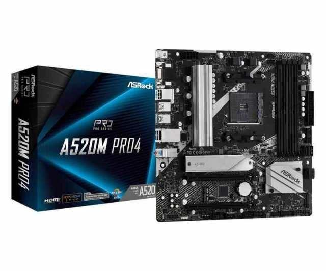 ASRock AMD Ryzen 30004000シリーズSoket AM4対応 A520チップセット搭載 Micro ATX マザーボード 国内品A520M Pro4
