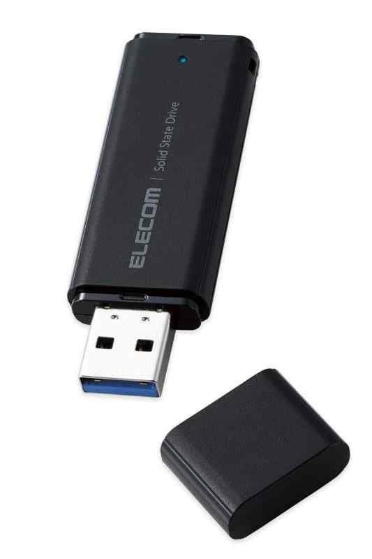 エレコム 外付けSSD 250GB ポータブル USB 5Gbps USB3.2Gen2対応 小型 キャップ式 ブラック ESD-EMC0250GBK