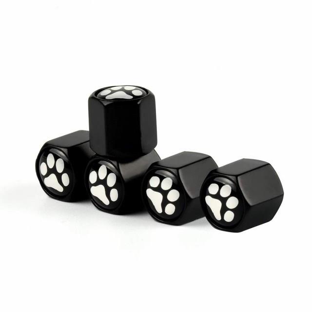 ◆商品名：Catland エアバルブキャップ バルブキャップ 肉球柄 猫 ペット 足跡 デザイン 可愛い タイヤ エア バルブ キャップ 金属製 外装 アクセサ