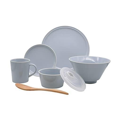 ◆商品名：aito製作所 美濃焼 シエル 食器 セット 一人暮らし 6点 セット グレー 食洗機 電子レンジ対応 日本製 567-507生産国:日本セット内容:23cmプレート,14.5cmプレート,
